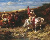Arab Horseman In A Landscape - 阿道夫·施赖尔